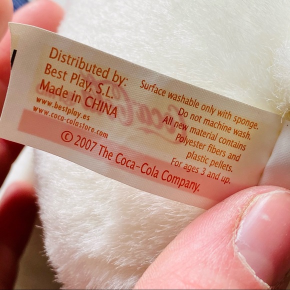 Coca Cola Polar Bear Red White Scarf Plush 7" Toy NWT - Picture 8 of 8